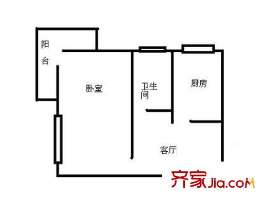 八里庄西里户型图户型图 1室1厅1卫1厨