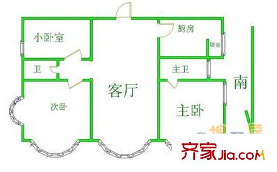 京华豪园户型图4室 户型图 4室2厅2卫1厨