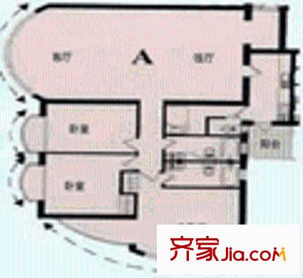 京华豪园户型图户型图 3室2厅3卫1厨