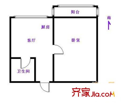 人民大学静园 1室 户型图