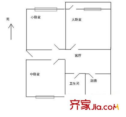 人民大学静园 3室 户型图