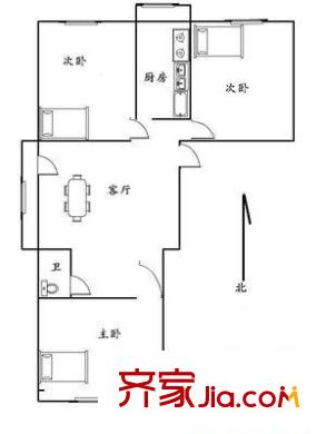 人民大学静园 3室 户型图