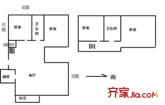 扬州水乡户型图4室 户型图 4室1厅2卫1厨
