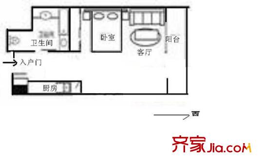 华发颐园 2室 户型图