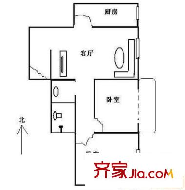 华发颐园 2室 户型图