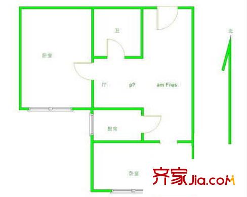 八里庄西里户型图户型图 2室1厅1卫1厨