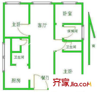 京华豪园户型图户型图 3室2厅2卫1厨