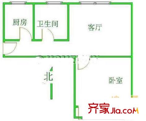 京华豪园 1室 户型图