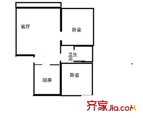 运河园户型图 户型图 2室1厅1卫1厨