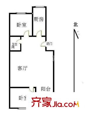 运河园 2室 户型图