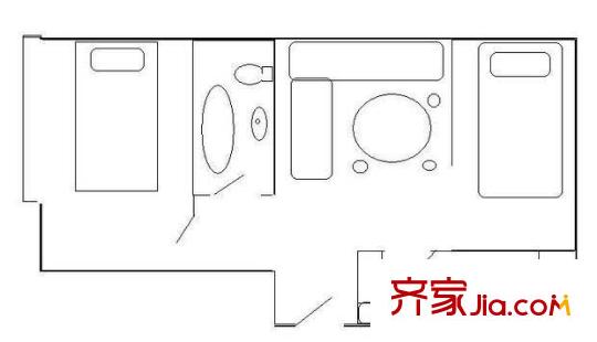 管庄东里户型图户型图 2室1厅1卫1厨