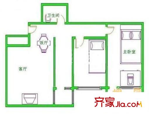北苑家园绣菊园 2室 户型图