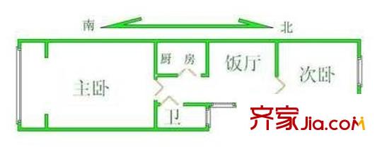 厂甸11号院户型图户型图 2室1厅1卫1厨