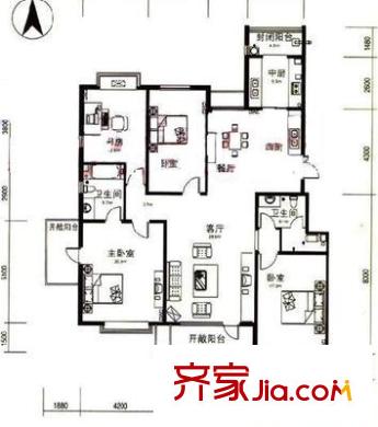 百旺茉莉园 3室 户型图