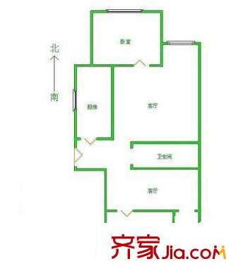 管庄东里户型图户型图 2室2厅1卫1厨