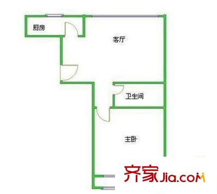 中水电小区 1室 户型图
