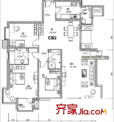 百旺茉莉园 3室 户型图