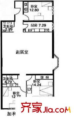 加利大厦1.2号楼C2和C3户型