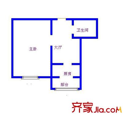 团结湖北五条户型图户型图 1室1厅1卫1厨