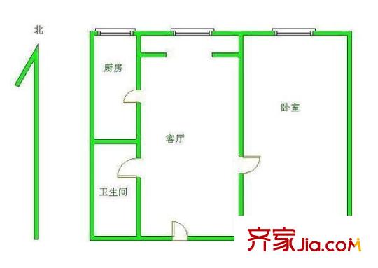 胡家园小区户型图1室 户型图 1室1厅1卫1厨