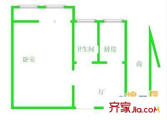 胡家园小区户型图户型图 1室1厅1卫1厨