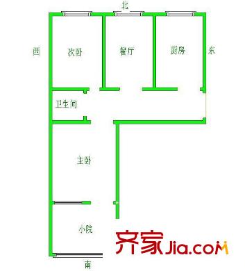 甜水园东里户型图户型图 2室1厅1卫1厨