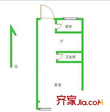 甜水园东里户型图户型图 1室1厅1卫1厨