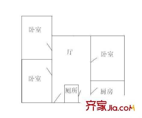 樱桃源 3室 户型图