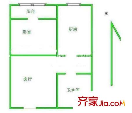 樱桃源户型图户型图 1室1厅1卫1厨