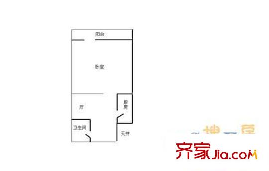 看丹路10号院户型图户型图 1室1厅1卫1厨