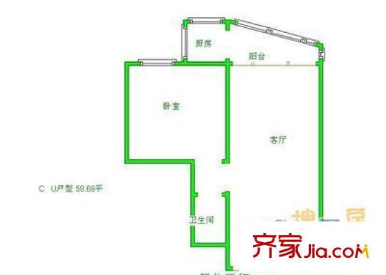 马南里小区户型图户型图 1室1厅1卫1厨