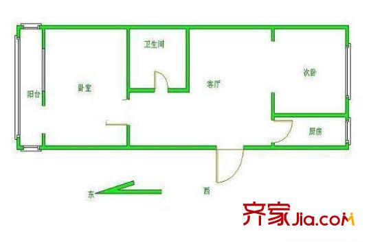 樱桃源户型图户型图 2室1厅1卫1厨