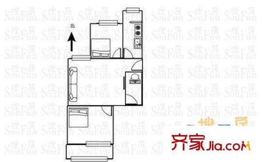 樱桃源户型图户型图 2室1厅1卫1厨
