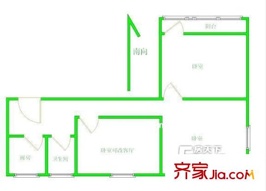 华威西里户型图户型图 3室1卫1厨