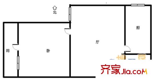 华威西里户型图户型图 1室1厅1卫1厨