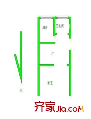 枣营南里户型图户型图 1室1厅1卫1厨