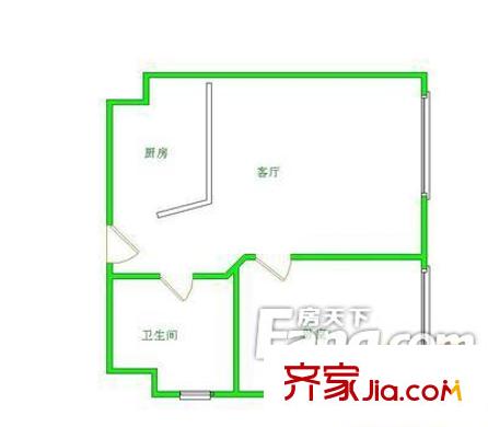 乐成豪丽户型图户型图 1室1厅1卫1厨
