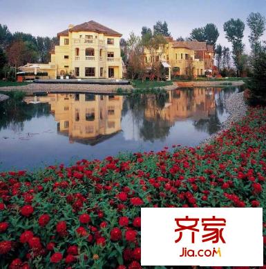 蓝岸丽舍实景图园林河景2010.2