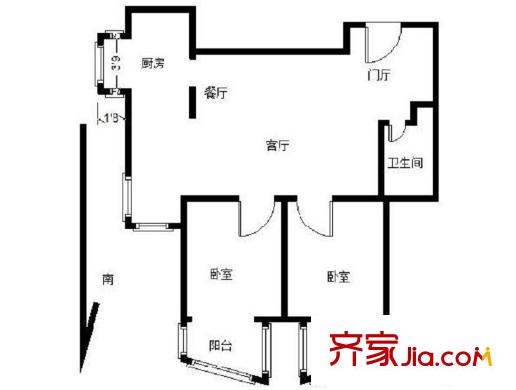 欧园北欧印象 2室 户型图