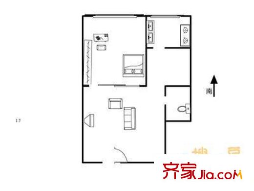 看丹路10号院户型图户型图 1室1厅1卫1厨
