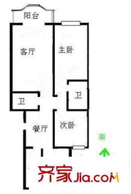 看丹路10号院户型图户型图 3室2厅2卫1厨