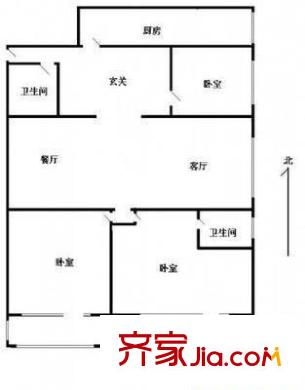 马南里小区户型图户型图 3室2厅2卫1厨