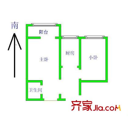 枣营南里户型图户型图 2室1厅1卫1厨