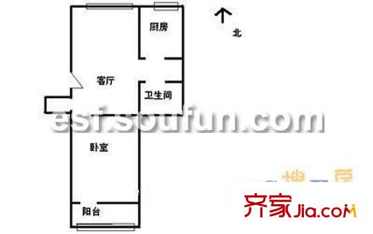 新科祥园户型图户型图 1室1厅1卫1厨