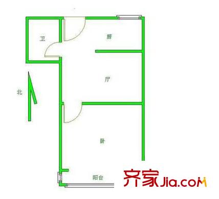 广和东里户型图户型图 1室1厅1卫1厨