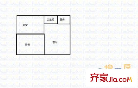 金隅康惠园户型图户型图 2室1厅1卫1厨