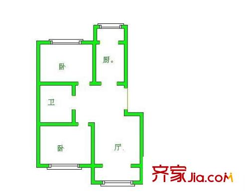 三山新新家园户型图2室 户型图 2室1厅1卫1厨