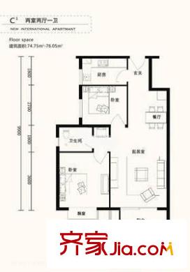三山新新家园户型图户型图 2室2厅1卫1厨