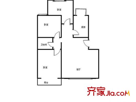 三山新新家园户型图3室 户型图 3室2厅1卫1厨