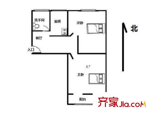 西王庄小区 2室 户型图